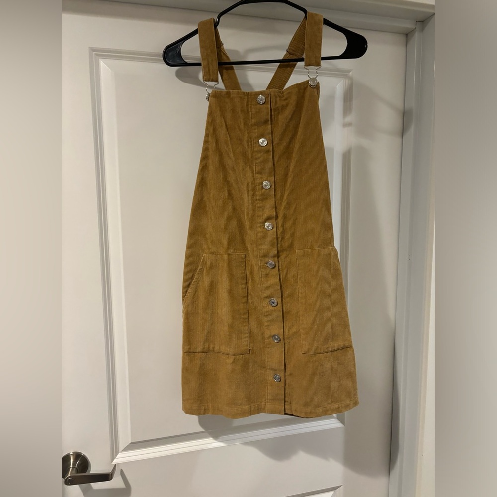 corduroy overall mini dress
